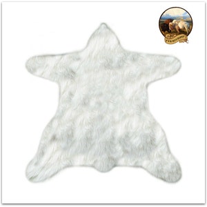 Shaggy Off White Faux Fur Sheepskin  - Bear Skin Rug - Accent Throw Rug - Plush  Shag - Classic  Original - New Bear Design