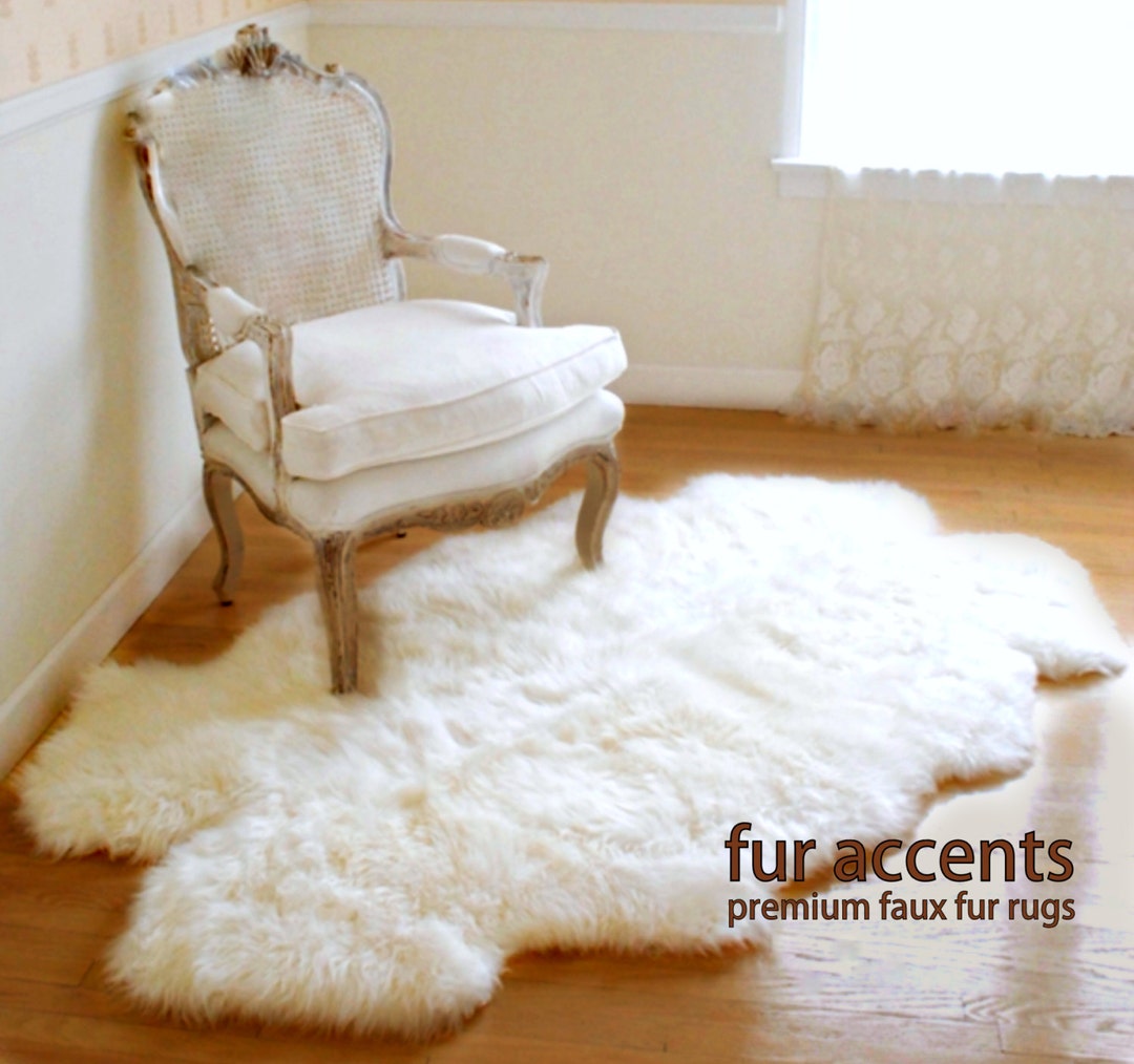 Fur Accents , Quattro Area Carpet Throw Rug, Plush Sheepskin, Baby