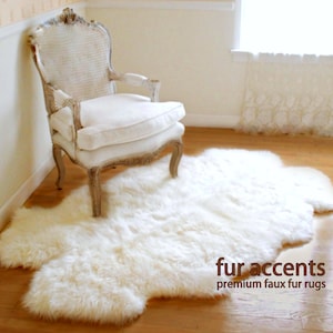 Fur Accents , Quattro Area Carpet Throw Rug, Plush Sheepskin,  Baby Nursery