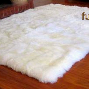 Fur Accents Premium Shag Faux Fur Area Rug Sheepskin Toss Rug Soft Shaggy Shag Accent Throw Carpet Rectangle image 2