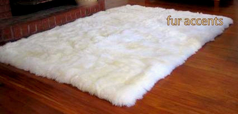 Fur Accents Premium Shag Faux Fur Area Rug Sheepskin Toss Rug Soft Shaggy Shag Accent Throw Carpet Rectangle image 2