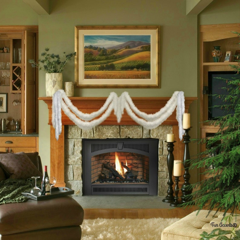 New Shaggy White Faux Fur Christmas Tree Garland Etsy