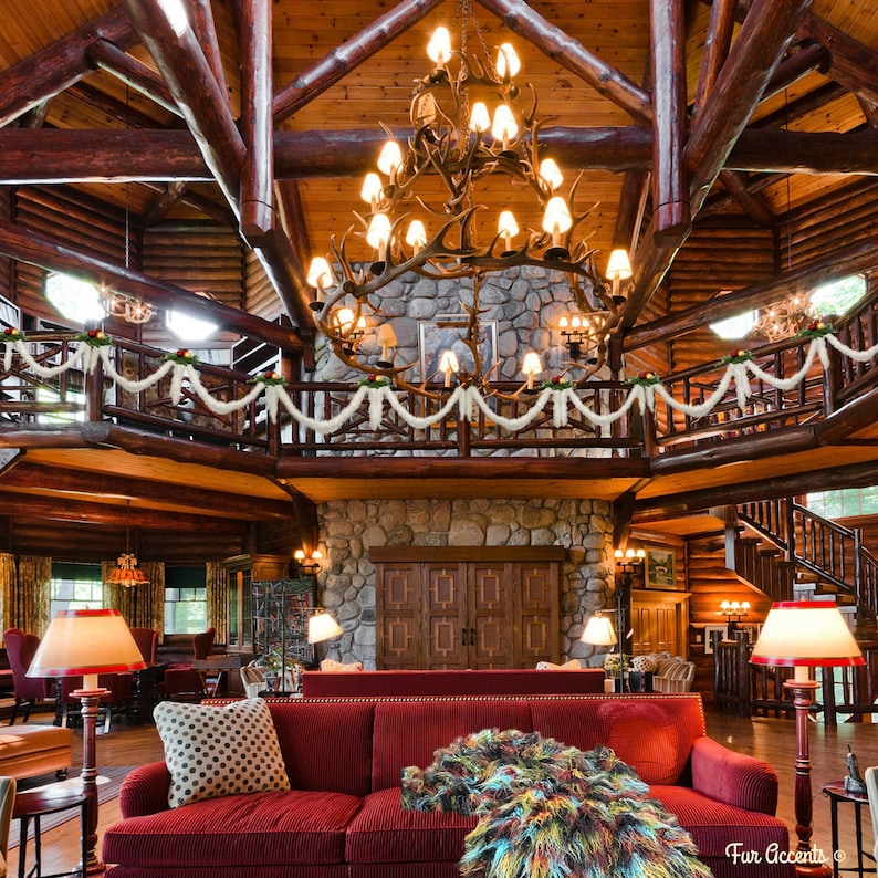 New Shaggy White Faux Fur Christmas Tree Garland Etsy