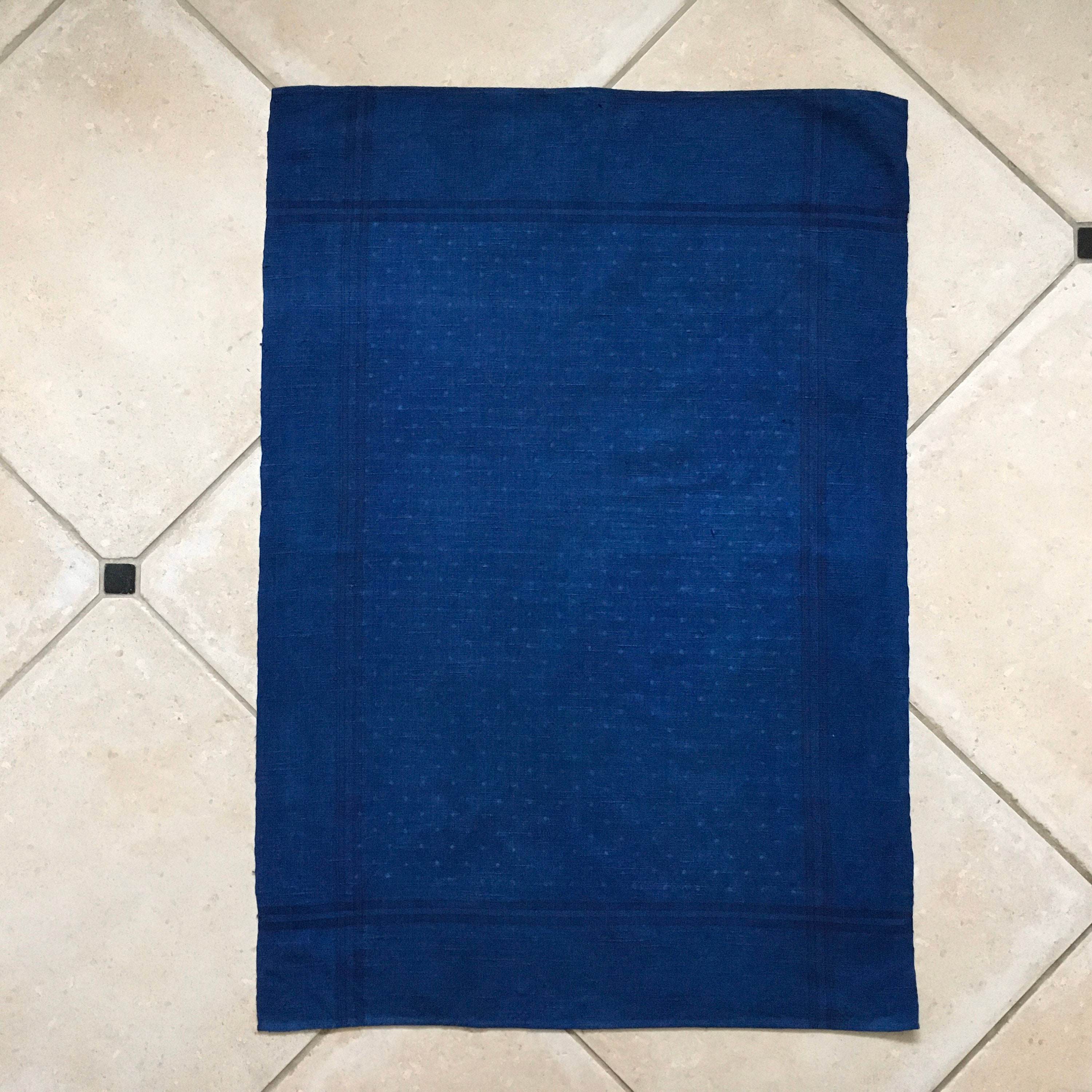 Indigo Tea Towel Linen Vintage Fabric Handmade Linen DTT2008