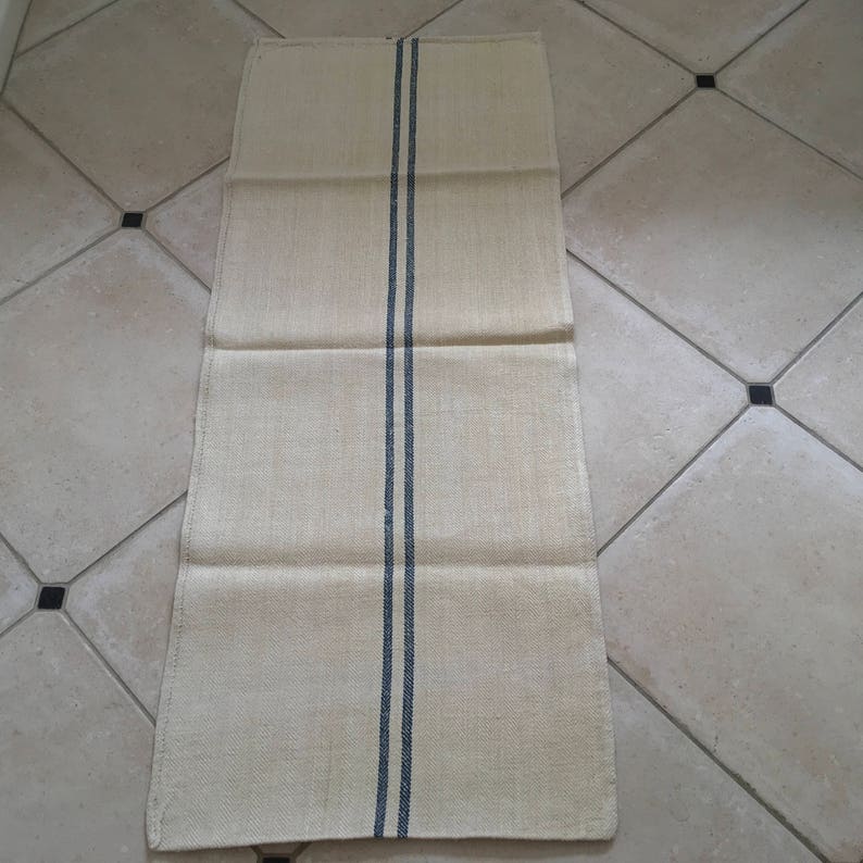Ns1242 Leinen Getreidesack Passenden Blauen Streifen Natursandstein Vintage Stoff Gestreift N U00e4hen Projekte Polster Badezimmermatte Badezimmer Badematten Vorleger Haus Wohnen Badezimmer