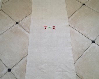 NS1840 Monogrammed 'TE' Natural Limestone Vintage Linen Grainsack