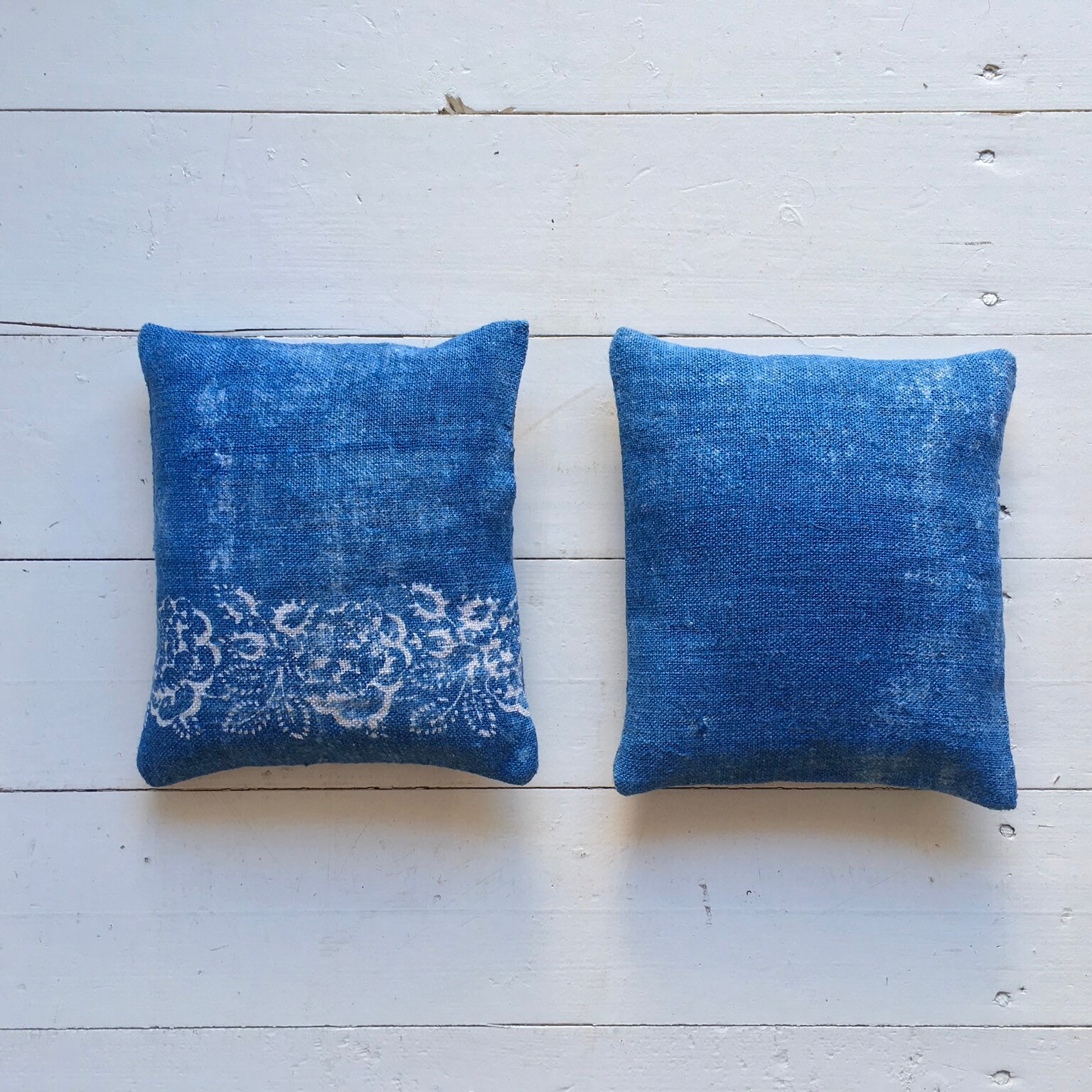 Faded Indigo Linen Lavender Pillows Bags Sachets
