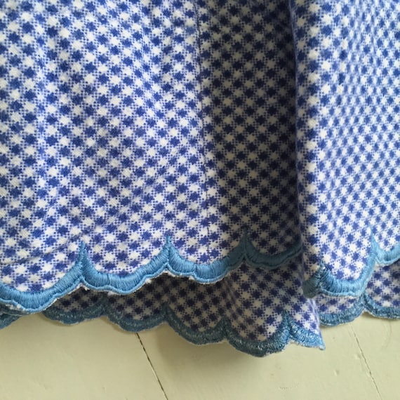 Blue and White Check Brushed Cotton  Skirt Vintag… - image 2