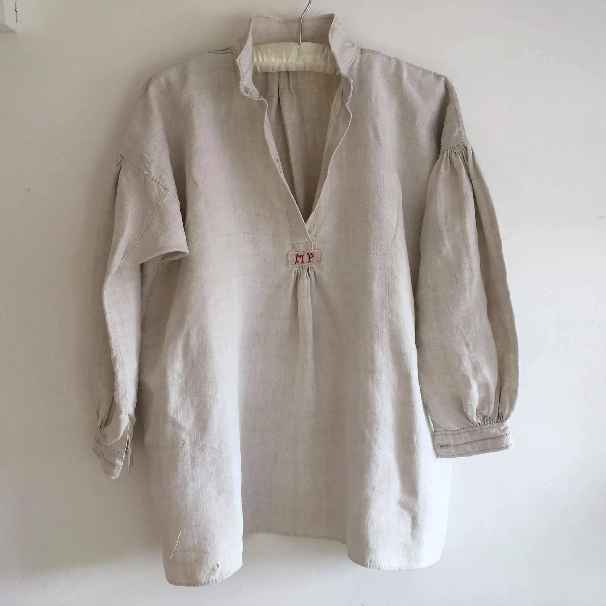 Vintage Natural Linen Ladies Shepherds Shirt