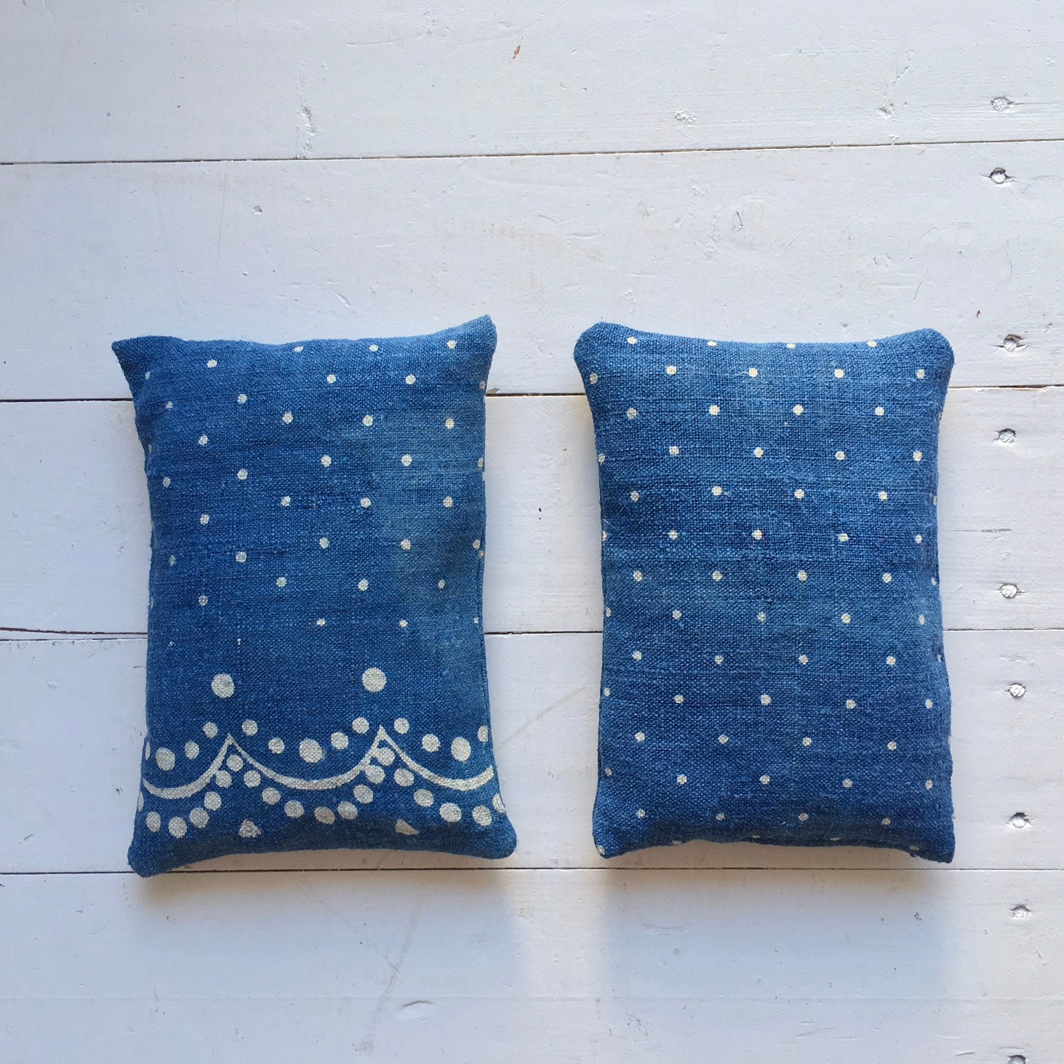 Faded Indigo Linen Lavender Pillows Bags Sachets Hand Made Drawer