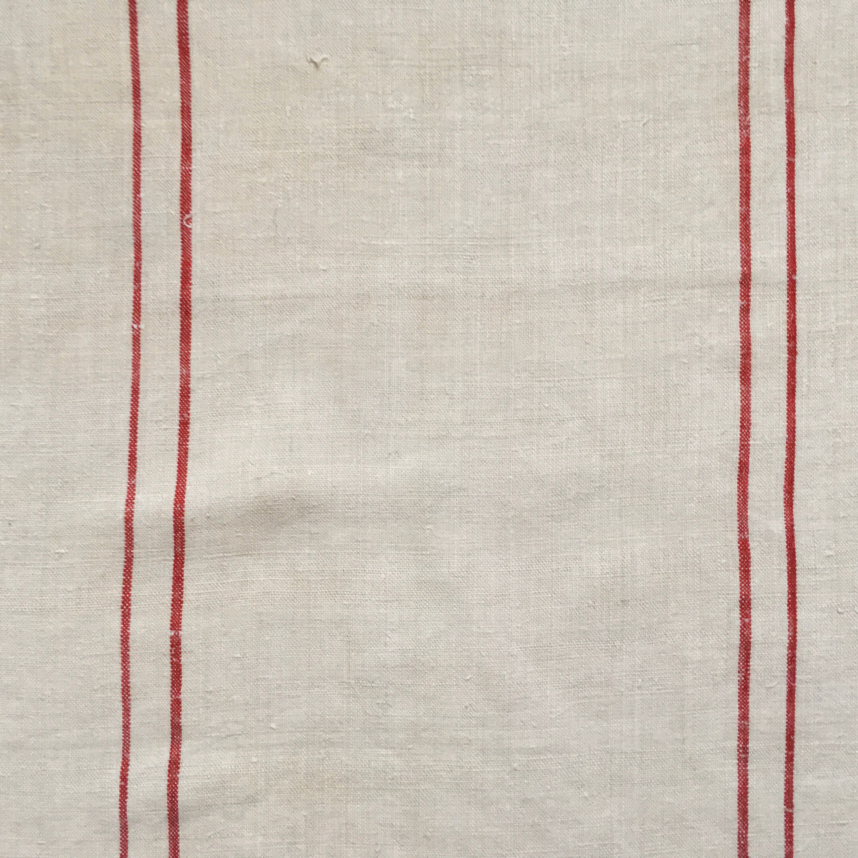 Red Stripe Tea Towel Linen Vintage Fabric Handmade Linen NTT 2004