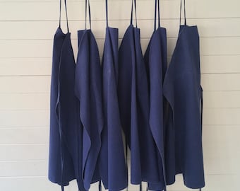 Blue Faded Cotton Twill Utilitarian Vintage Military Workwear Apron European Fabric for Men or Women Unisex