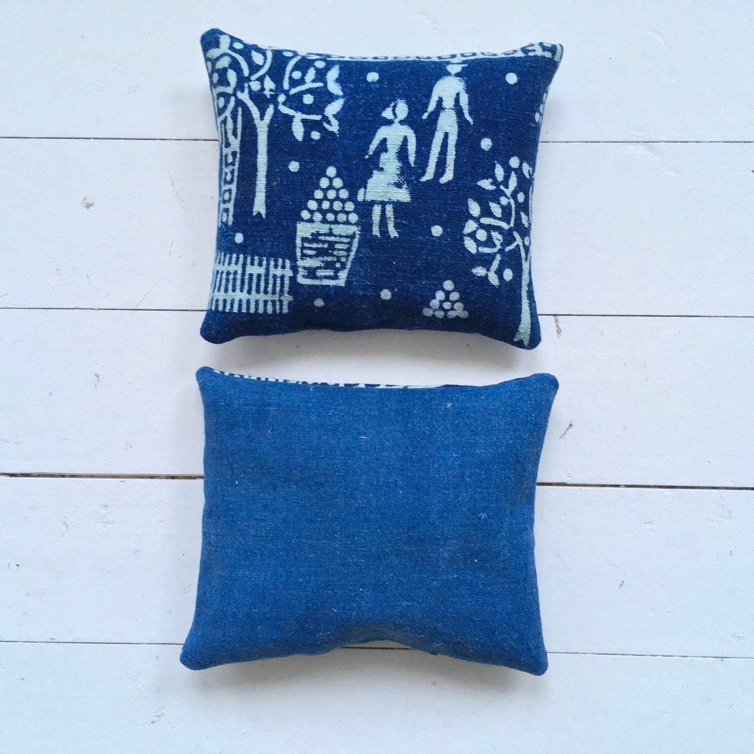 Indigo Linen Lavender Pillows Bags Sachets