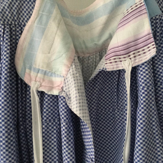 Blue and White Check Brushed Cotton  Skirt Vintag… - image 3