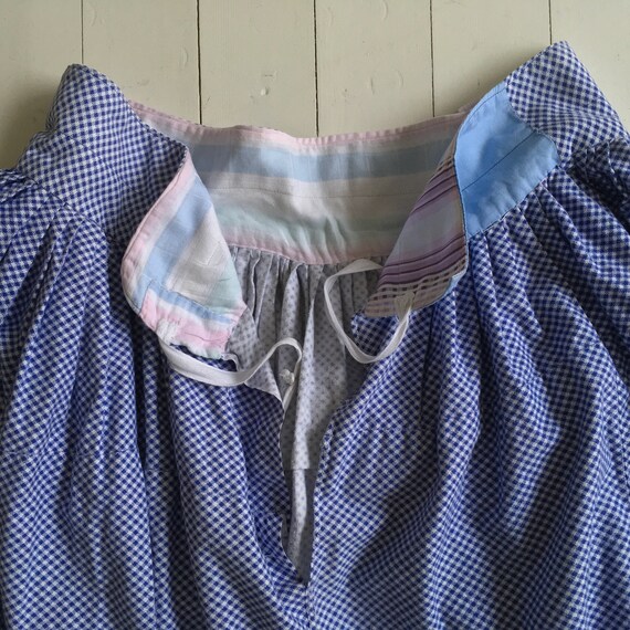 Blue and White Check Brushed Cotton  Skirt Vintag… - image 6