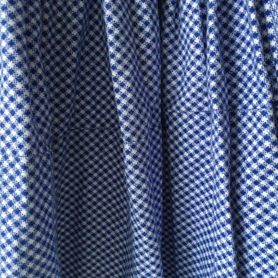 Blue and White Check Brushed Cotton  Skirt Vintag… - image 4