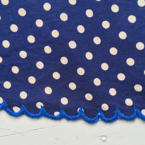 Indigo Blue Dot Apron Vintage Hungarian Cotton - image 1