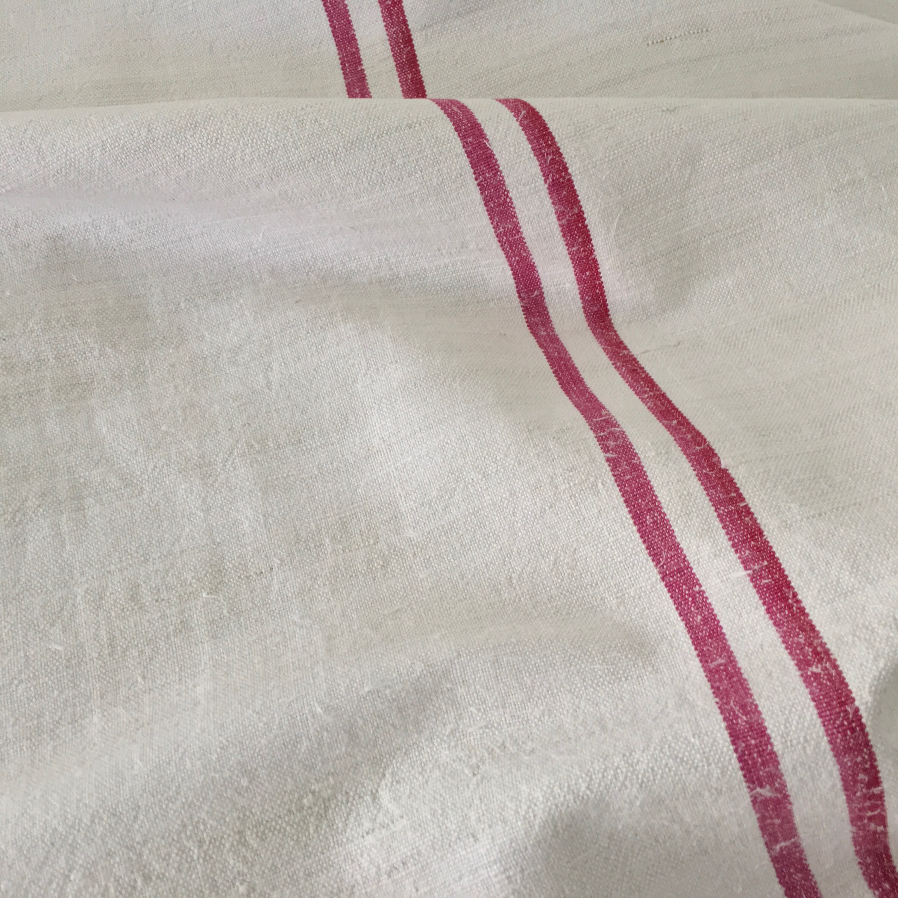 NLR1334 Maroon Striped Linen for Tables Upholstery Projects Vintage