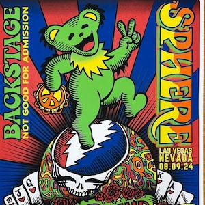 Cartel del concierto de Dead & Co. SPHERE con licencia OFICIAL de REONEGRO: Fecha 08/09/2024 Las Vegas