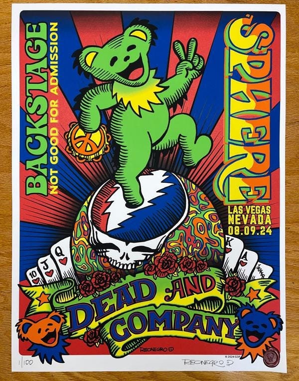 OFFICIAL REONEGRO Licensed Dead & Co. SPHERE Concert Poster: Date