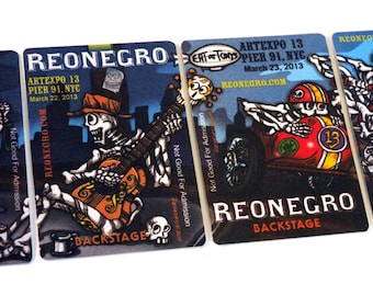 REONEGRO "Grateful SideCar"  Four piece puzzle "Backstage Passes" from New York Art Expo 2013