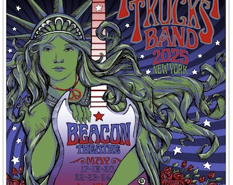 Tedeschi Trucks Band (Bright White edition) - OFFICIAL REONEGRO Licensed Concert Poster: Date May 17, 19 & 20 2025 Beacon Theatre NYC