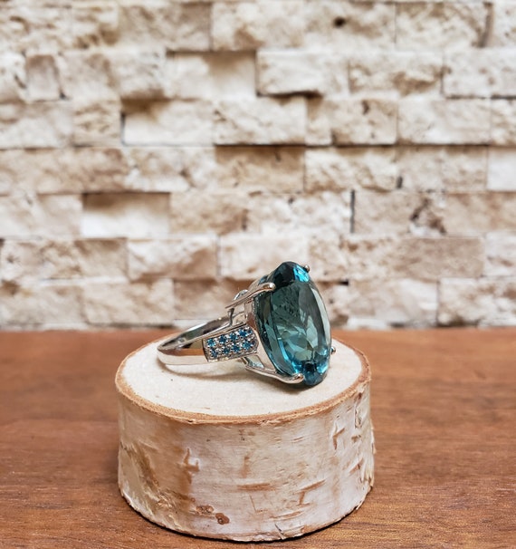 Aquamarine pave ring best sale