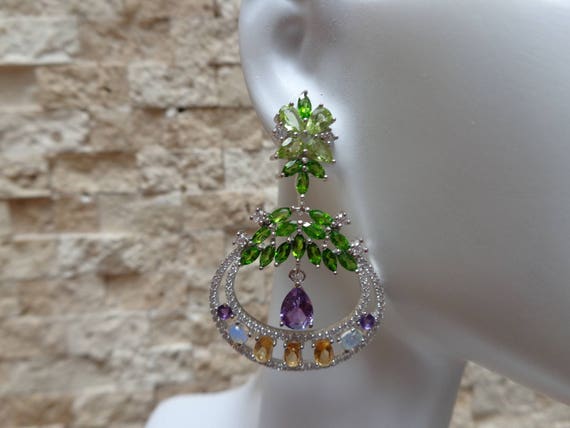 Amethyst, Chrome Diopside, Citrine, Opal and Peri… - image 2