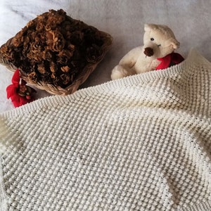 Custom knit baby blanket, pure merino wool, stroller blanket, baby shower gift, luxury Christening gift, newborn wool blanket, handknit