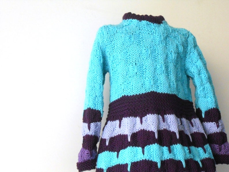 Knit Dress for Baby Girls Sweater Dress in Merino Wool Acqua Etsy