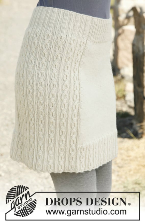 Knit Pencil Skirt, Aran Knit Wool Skirt, Made to Order, Woman