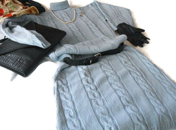 Abiti a maglia vestito fatto a mano azzurro abiti maglione | Etsy Italia