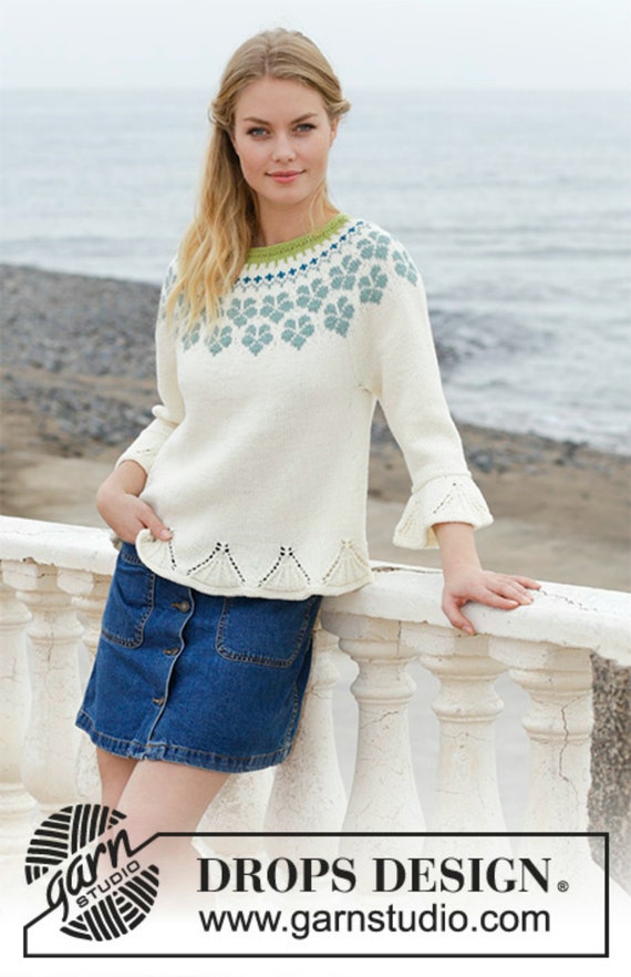 Knitted Fair Isle Sweater Cotton Merino 