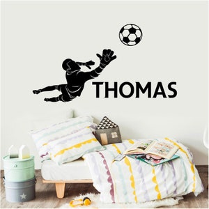 Personalised Football Goal Keeper Wall Art Mural Decal Sticker Large - FREE UK DELIVERY
