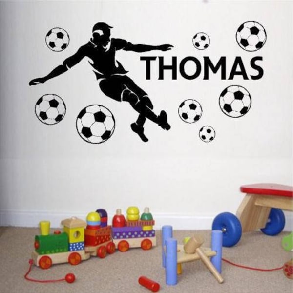 Large Personalised Football Player Any Name Boys Bedroom Wall Art Mural Decal Sticker - FREE UK DELIVERY