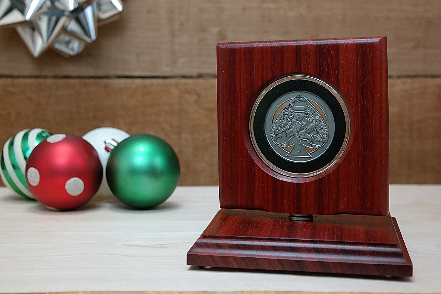 Military Challenge Coin Rotating Display Case Commemorative Etsy