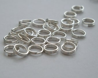 6mm Silver plated split rings 200 per pack