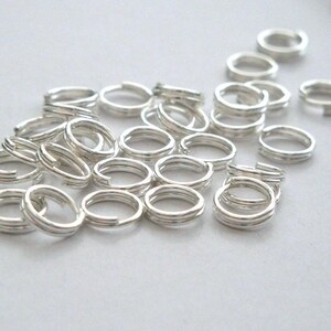200x 6mm Silver plated split rings 200 per pack
