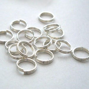 100x 8mm Silver plated split rings pack of 100