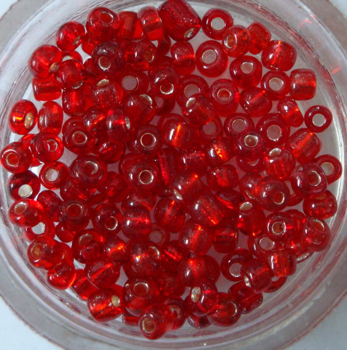 Red Seed Beads Silver Lined Size 6 20g or 50g 34mm Glass Etsy UK