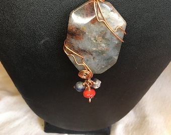 Pendant - Necklace - Rutilated Quartz  Wire Wrapped Pendant - Jewelry with Meaning - Spiritual Growth