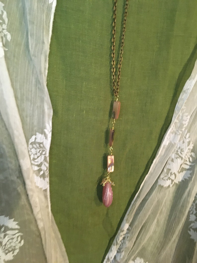 Statement Jewelry -Long Necklace Chain Necklace Necklace Compassion Over the Head Charm Pendant Necklace -Jewelry with Meaning