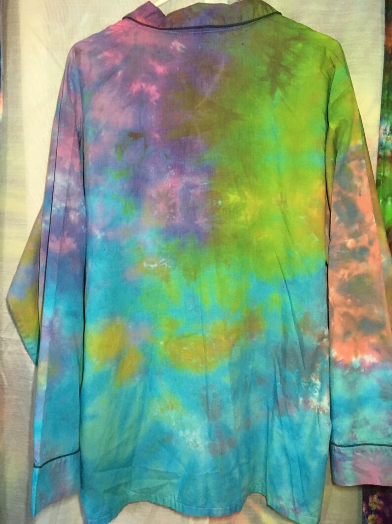 Mens XL Pajama Top Crinkle Tie Dyed Repurposed Gently | Etsy