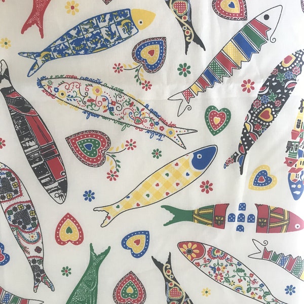 Portuguese fabric/Fabric fish 100% portuguese