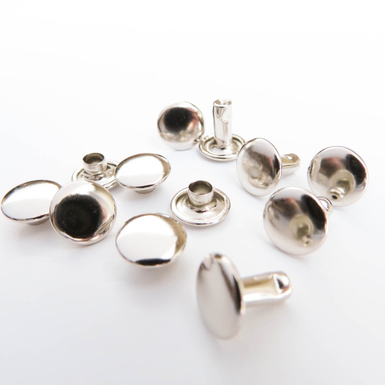 Double Cap Rivets for Leather Rapid Nickel /silver Rivets Etsy UK
