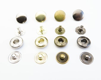 Boutons-pression Boutons-pression Boutons-pression Cuir Laiton Nickel Antique 12mm S Spring Poppers Craft Supply