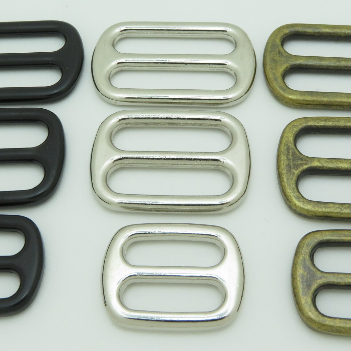 Metal Tri Glide Slide Buckles 3 Bar Adjusters Antique Brass Etsy UK