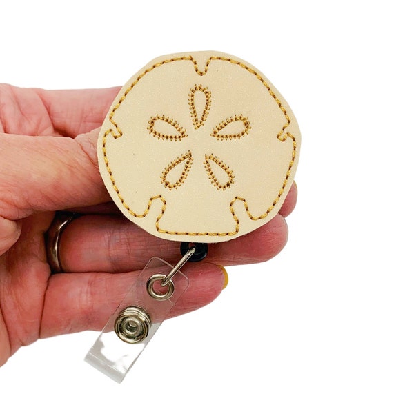 Sand Dollar Badge Reel, Summer Badge Reel, Beach Badge Reel, Seashell Badge Reel, Beach Gifts, Seashell Gifts, Sand Dollar Gifts, ID Holder