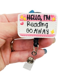 Reading Badge Reel, Librarian Gifts, Librarian Lanyard, Reading Gifts, Teacher Lanyard, Teacher Gifts, Book Lover Gifts, Book Club Gifts