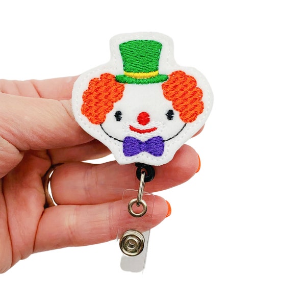 Clown Retractable Badge Reel Name Tag Holder for Work ID